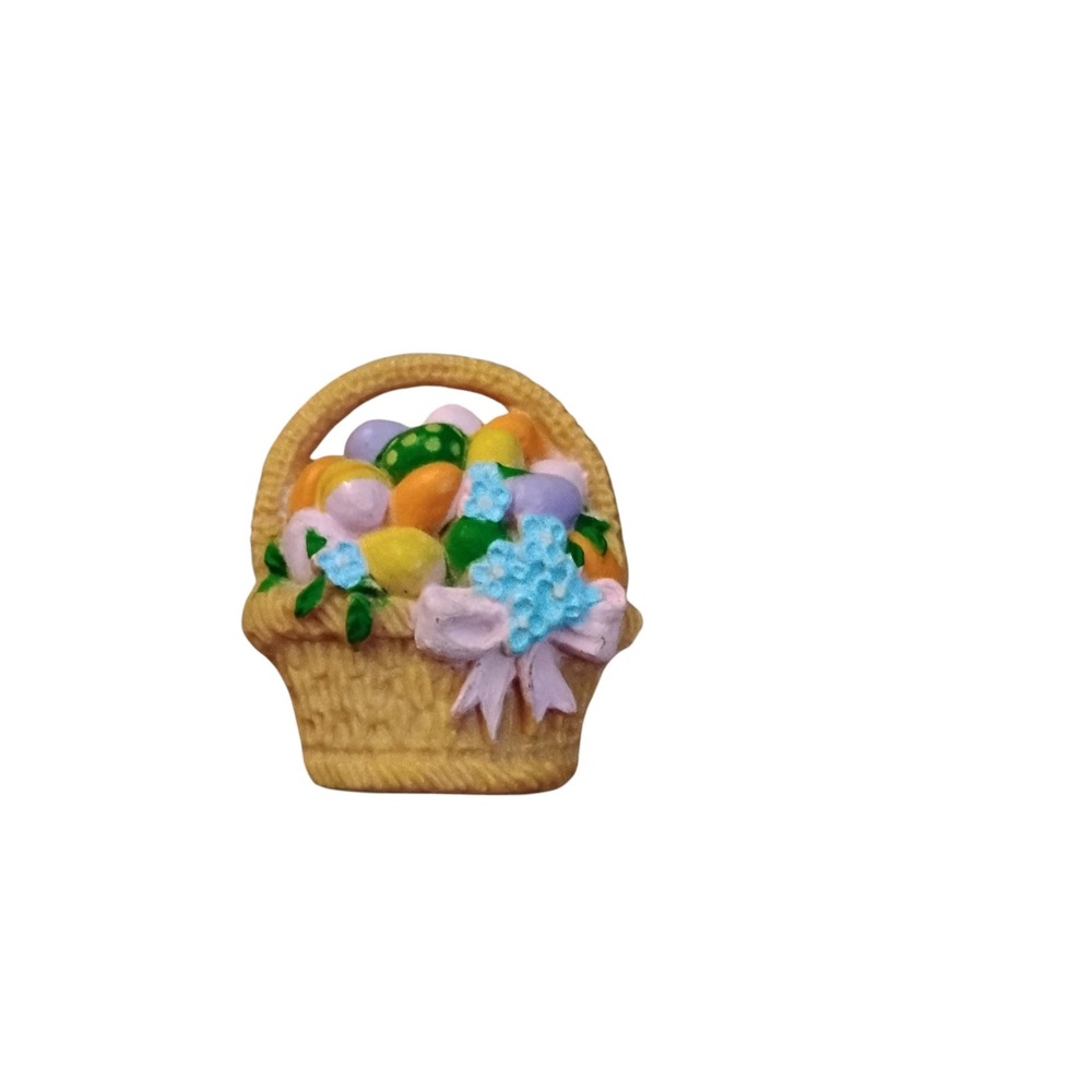 Vintage Hallmark Easter Basket Lapel Pin Brooch 80s 90s Holiday Jewelry